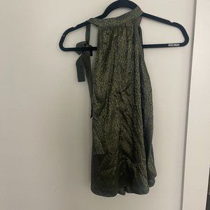 Green Dotted Silk Top